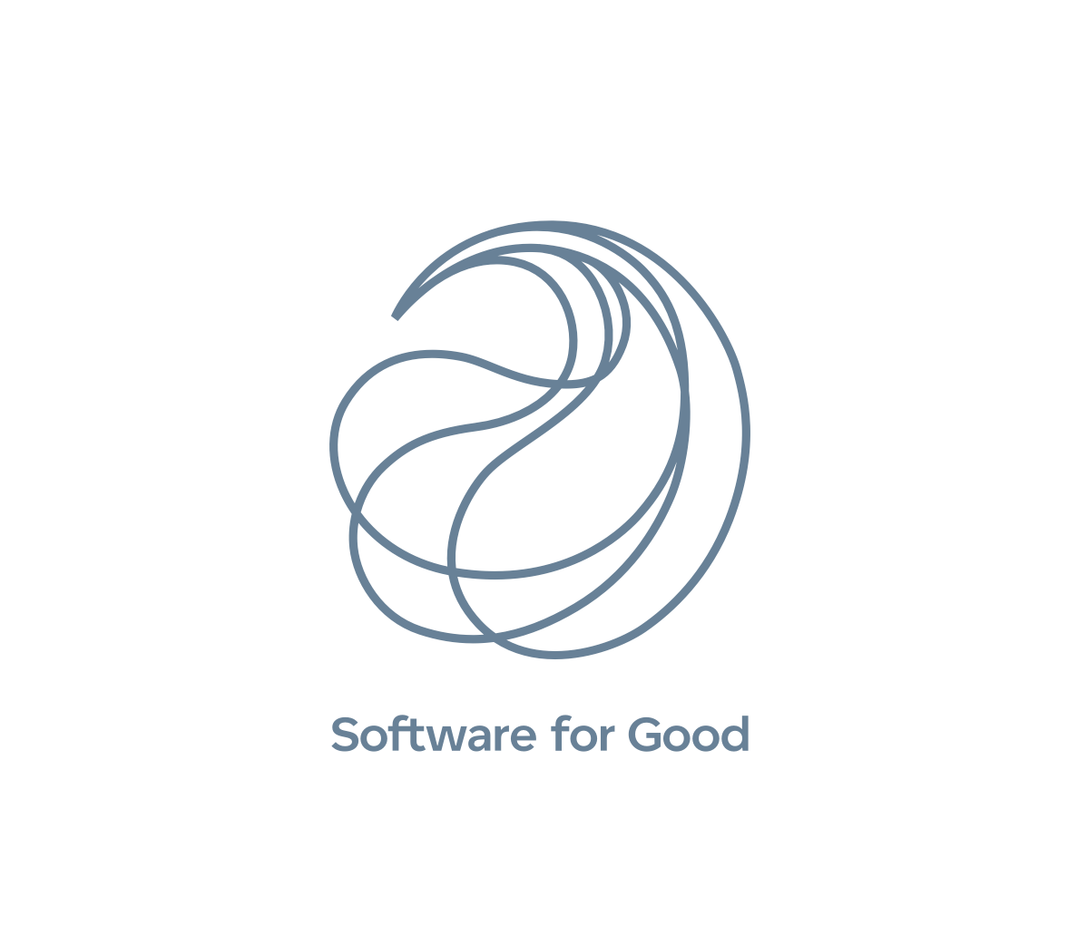 The Software for Good Logo that appears on the front of the hoodie.